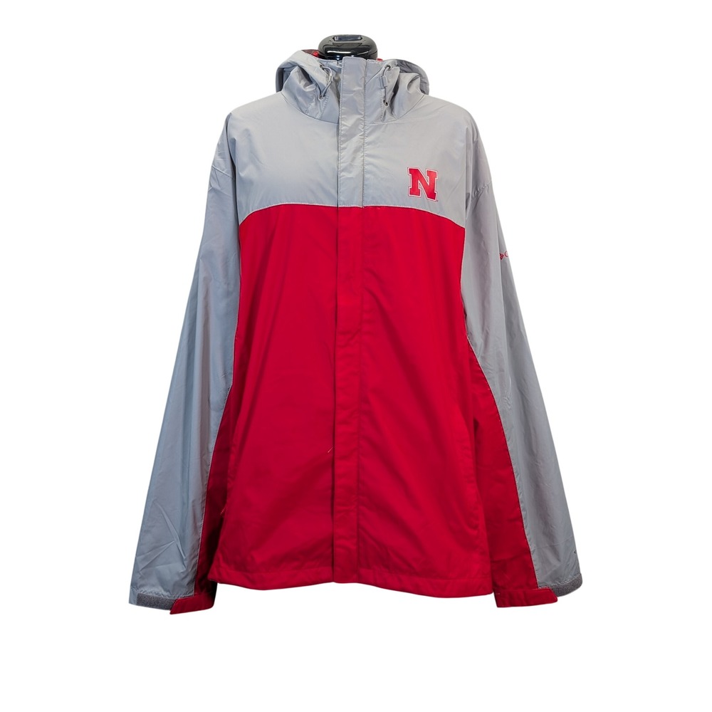 Columbia Nebraska Cornhuskers Mens XXL Omni-Tech Hooded Rain Jacket Collegiate